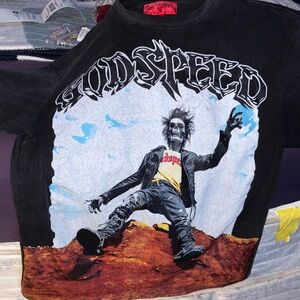 Godspeed Graphic Black Crewneck Sweater